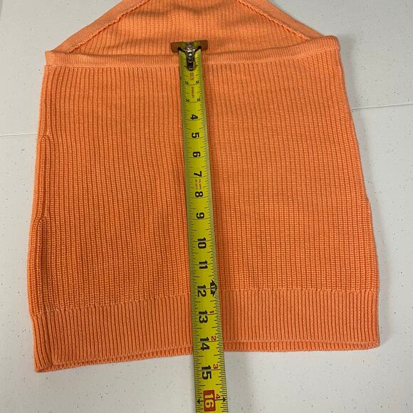 J. Crew Women's Cashmere Blend Melon Orange Halter Sweater Tank Size M - Picture 5 of 9